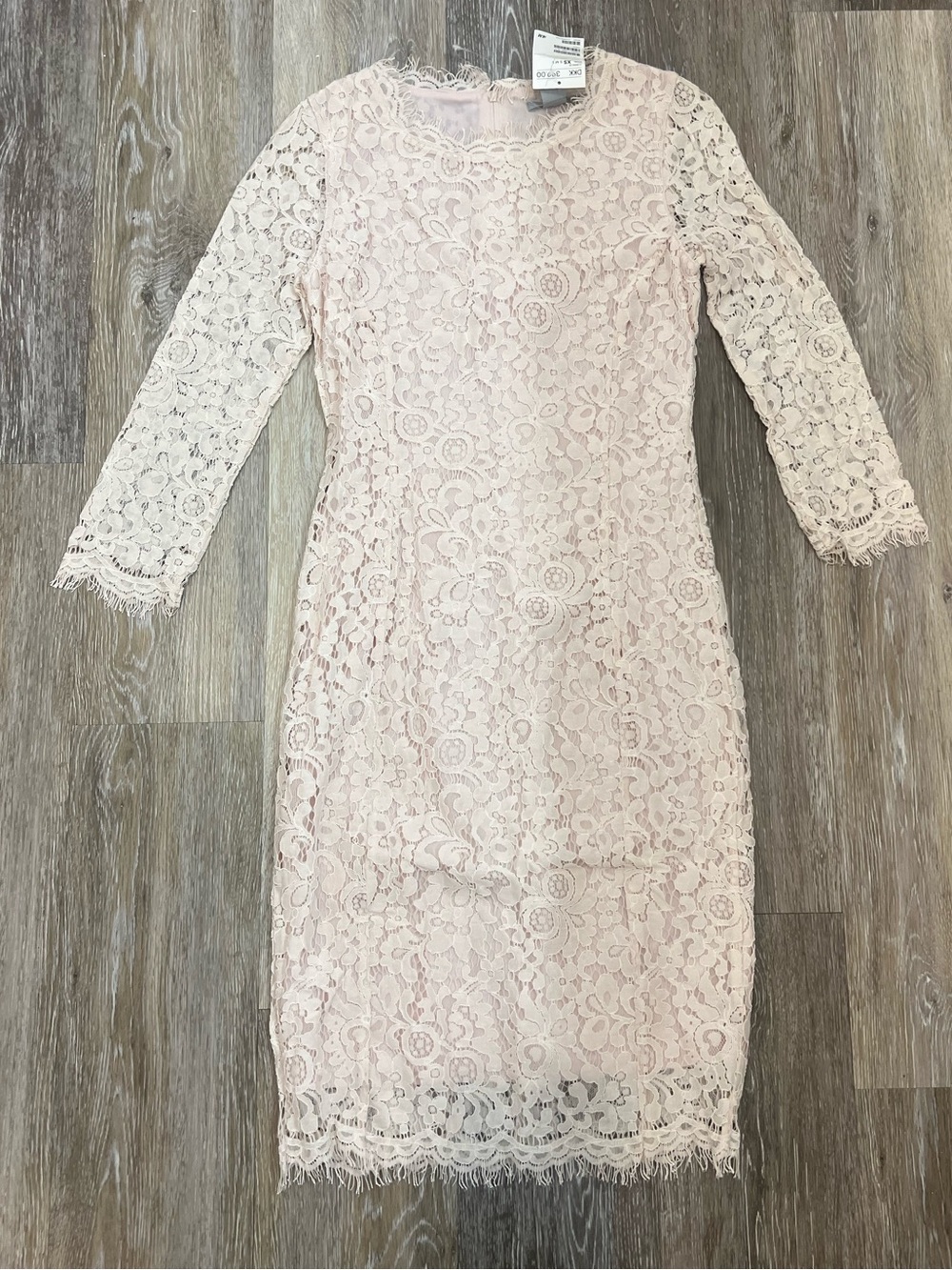 H&M Light Blush Lace Midi Dress